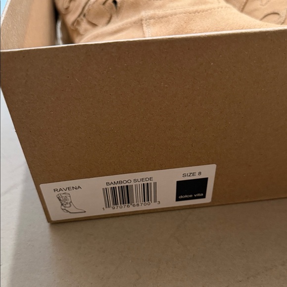 Dolce Vita Beige Suede Cutout Heeled Boots - Picture 3 of 4